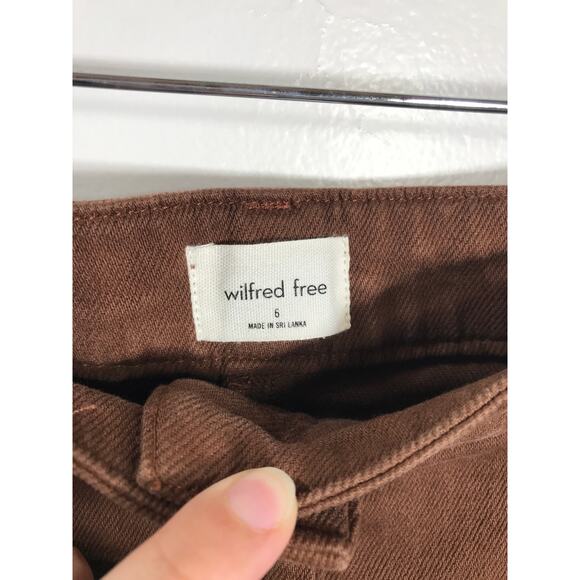 Wilfred Free Aritzia Brown Modern Cargo Pants 6 Utility Pockets Cooler Weather - Picture 6 of 14